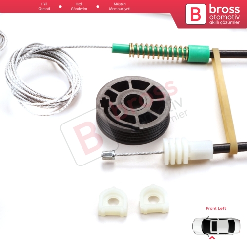 Volvo C70 MK1 872 1996-2002 2-Kapı Coupe 9467884 İçin Sol Cam Kriko Tamir Seti